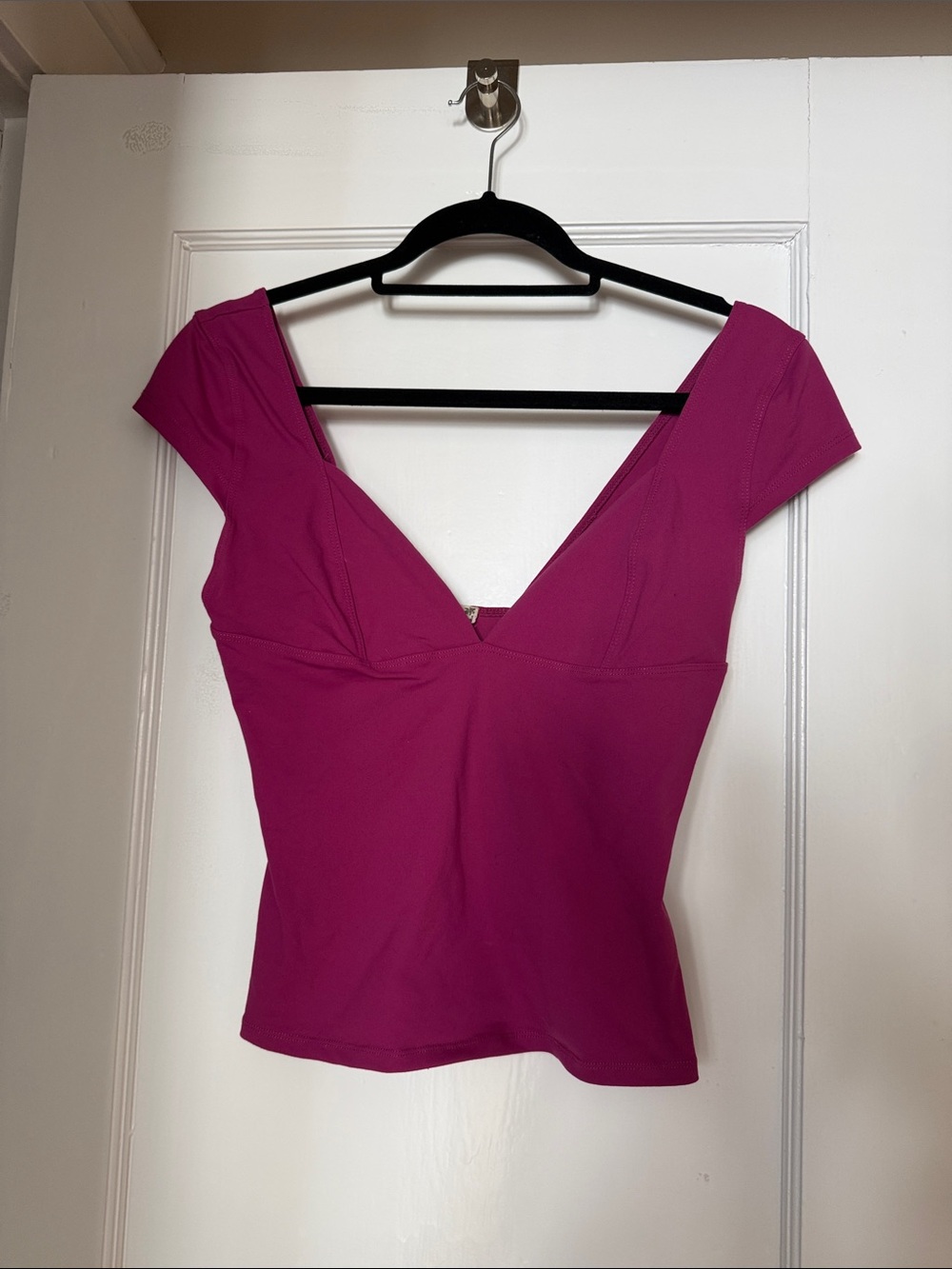 Free People Deep V top in Fuchsia